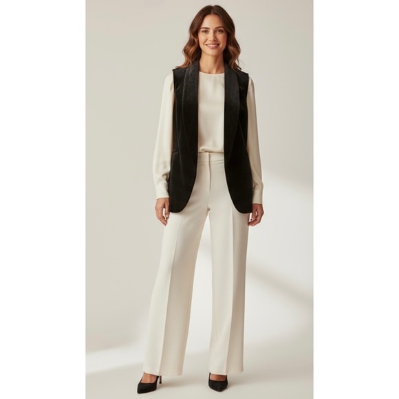 Wynne Layers Jackets & Blazers - WYNNE LAYERS Black XL Velvet Shawl Collar Sleeveless Vest Blazer‎ Womens